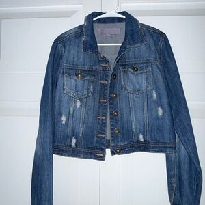 Boom Boom Jeans Distressed Blue Jean Jacket